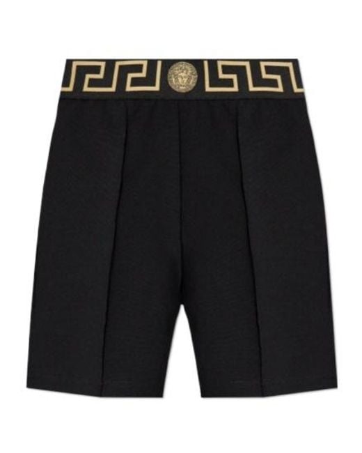 Versace Black Greca-Border Shorts