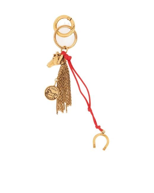 Chloé White Chloé Symbols Chain Horse Bag Charm