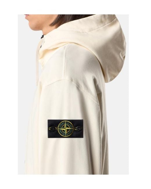 Stone Island Natural Zip-Up Hoodie for men
