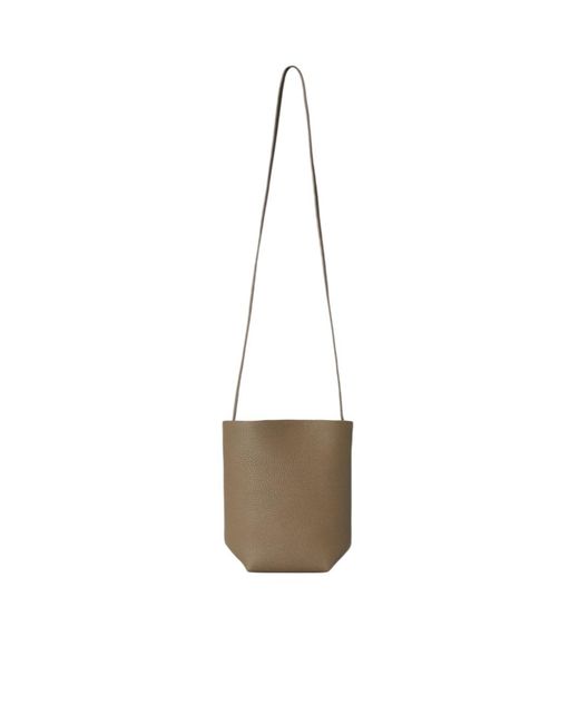 The Row White N/S Park Crossbody Bag Leather