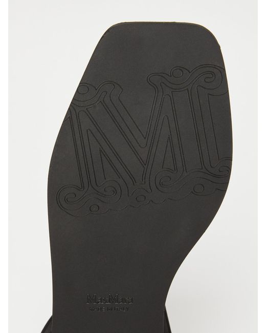 Max Mara Black Buckle Detailed Open Toe Sandals
