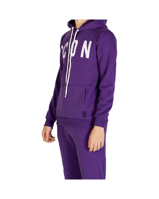 Icons Purple Iconic Hooded Sweatshirt for men