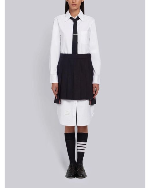 Thom Browne Blue Pleated Mini Skirt