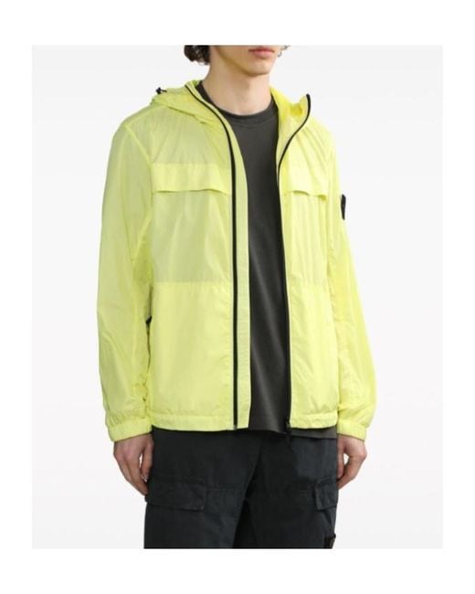 Stone Island Yellow Compass-Badge Shell Jacket for men