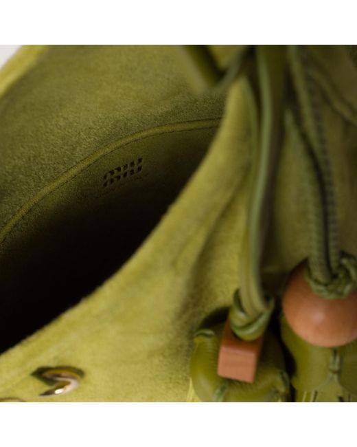 Miu Miu Yellow Suede Handbag With Tassels