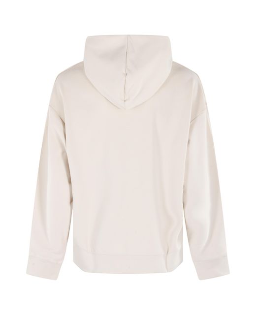 Boss White Boss Long Sleeved Floral-Embroidered Hoodie for men