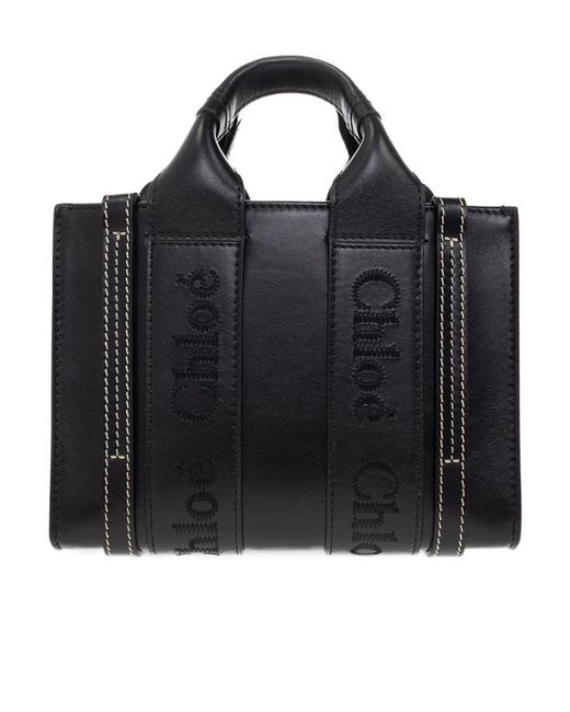Chloé Black Chloé Woody Mini Tote Bag