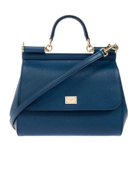 Dolce & Gabbana Blue Medium Sicily Tote Bag