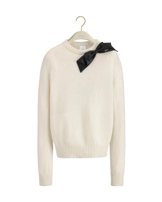 Dior White Cropped Sweater