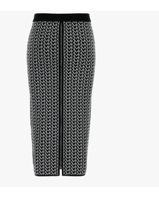 MICHAEL Michael Kors Gray Jacquard Midi Skirt