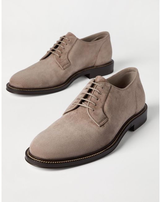 Brunello Cucinelli Brown Reversed Derbys for men
