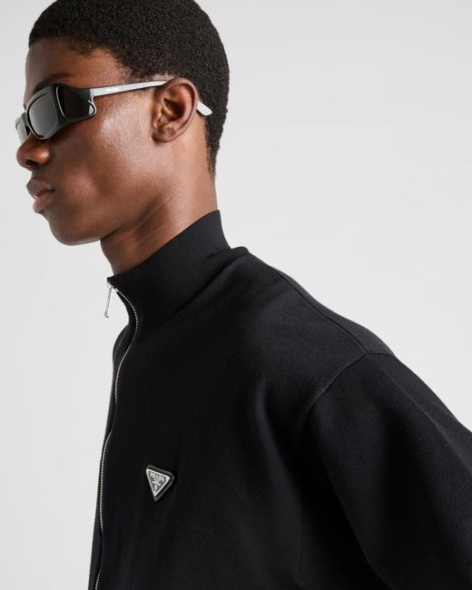 Prada Black Superfine Wool Cardigan for men