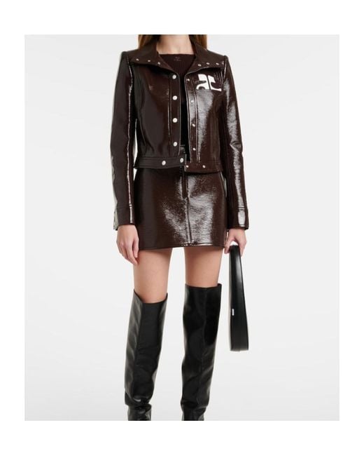 Courreges Brown Reedition Vinyl Jacket