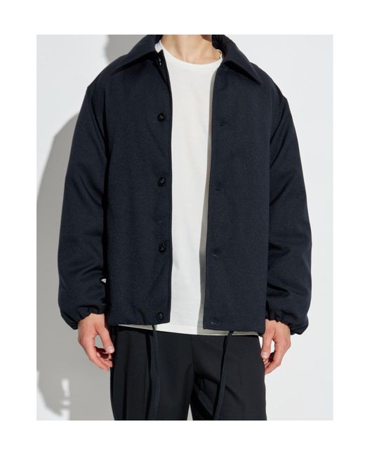 Jil Sander Blue Buttoned Padded Jacket for men