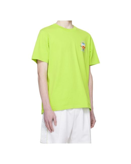 Casablanca Yellow Flower Court Crewneck T-Shirt for men
