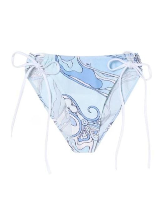 Emilio Pucci Blue Pucci Printed Tie-Side Bikini Briefs