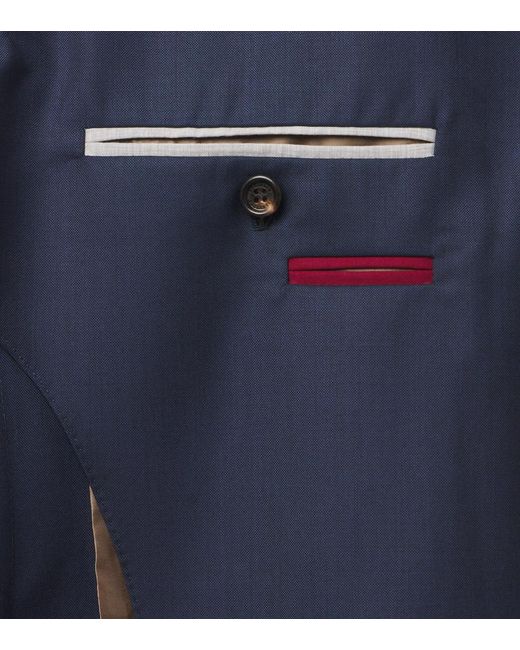 Brunello Cucinelli Blue Virgin Wool Suit for men