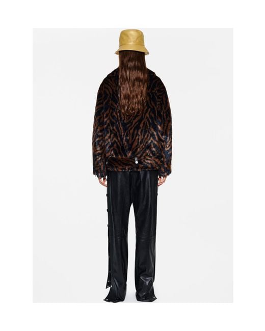 Stand Studio Black Tiger-Print Biker Jacket