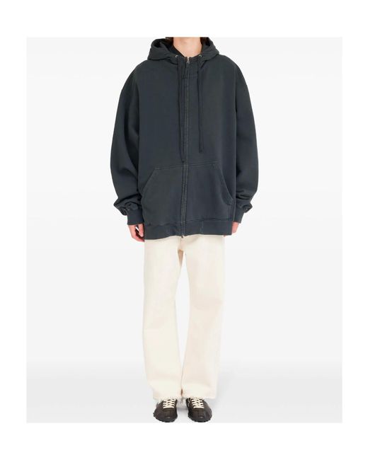 Maison Margiela Blue Stadium Zip-Up Hoodie for men