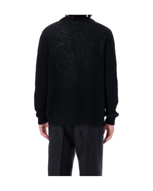 Prada Black V-Neck Knitted Cardigan for men