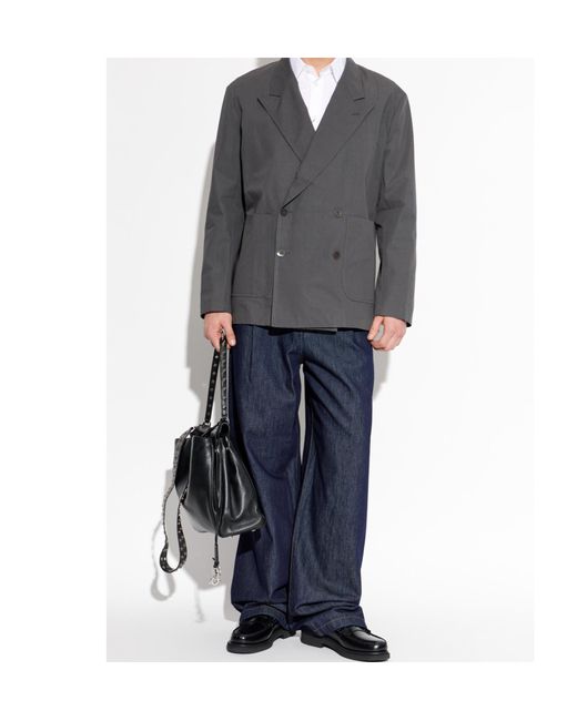 Dries Van Noten Gray Long Sleeve Casual Jacket for men