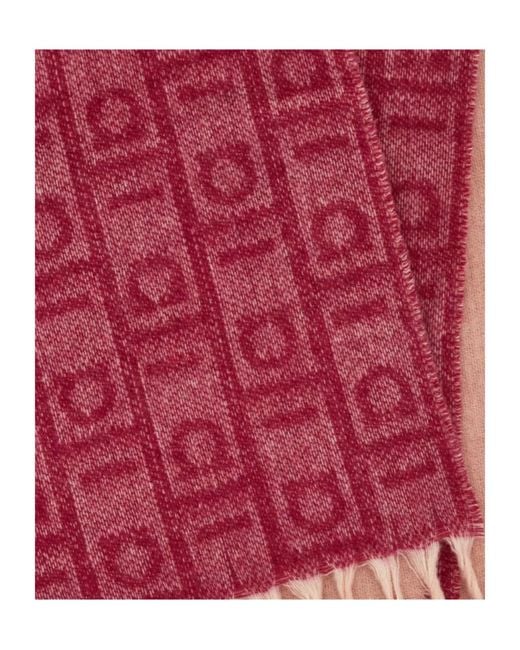 Ferragamo Pink Letter Pattern Scarf