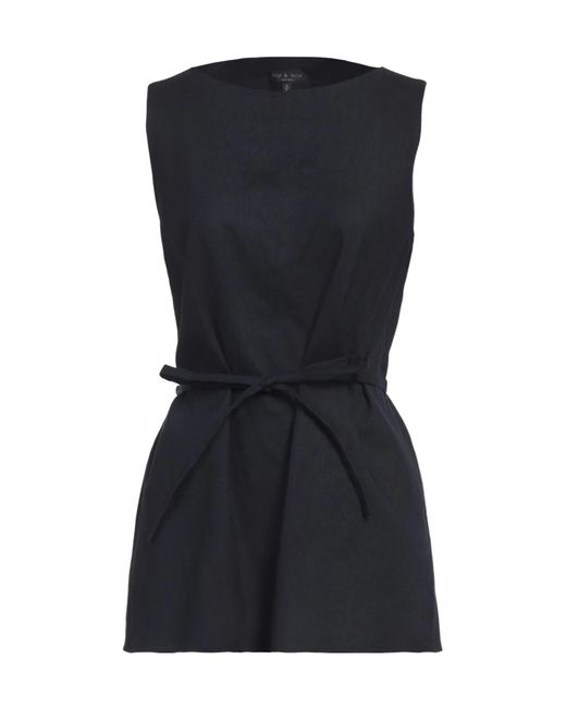 Rag & Bone Black Sleeveless Waist-Tie Top