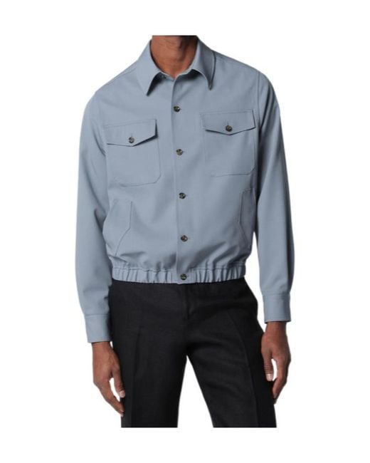 Lardini Blue Buttoned Shirt Jacket for men