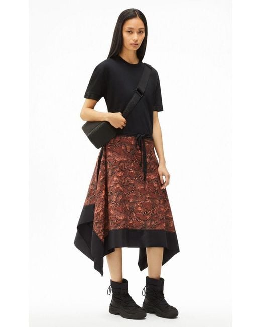 KENZO Black Asymmetric Draped Midi Dress