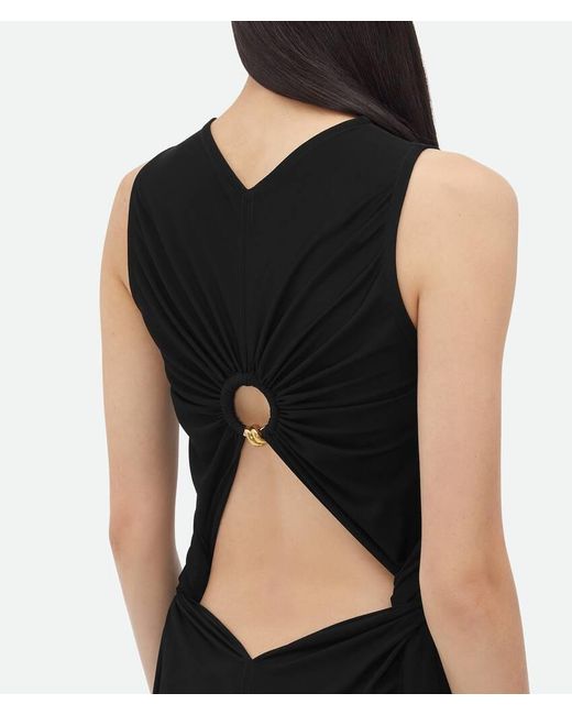 Bottega Veneta Black Knot Ring Sleeveless Dress