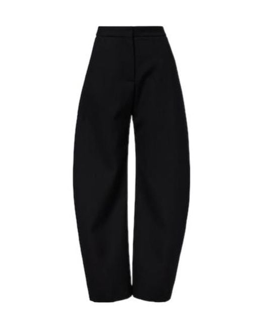 Alaïa Black Wool Barrel-Leg Pants