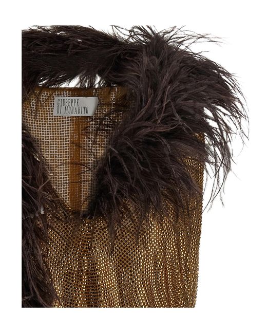 GIUSEPPE DI MORABITO Brown Sleeveless Mesh T-Shirt