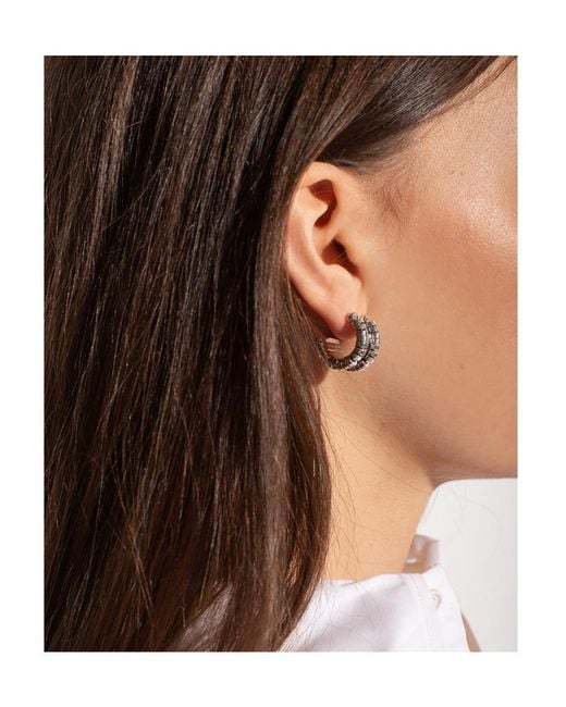 Bottega Veneta White Staple Sterling Earrings