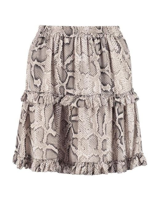 MICHAEL Michael Kors Natural Snakeskin-Print Mini Skirt