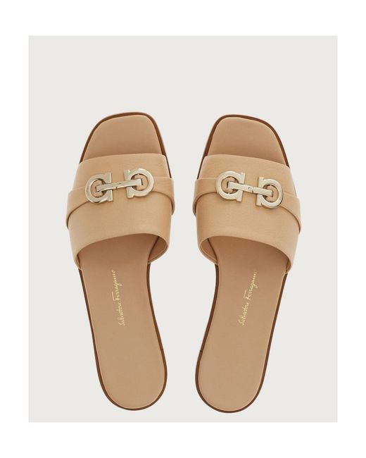 Ferragamo White Logo Flip-Flops