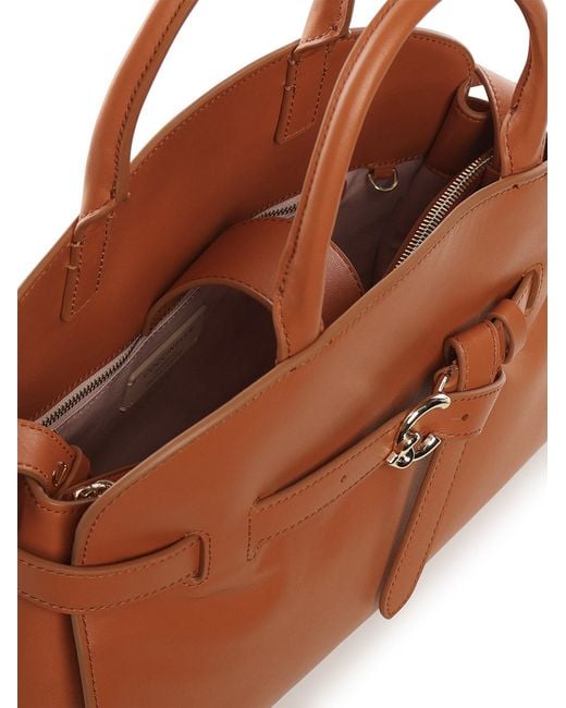 Coccinelle Brown Sabine Logo Stamp Medium Tote Bag