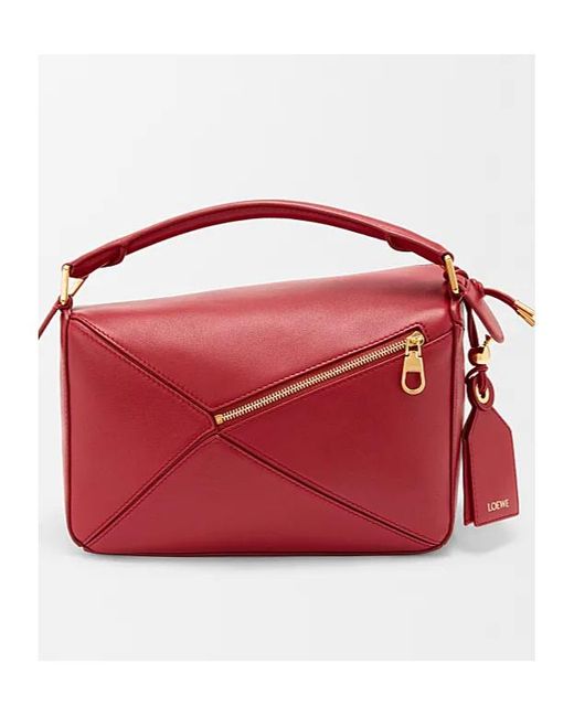Loewe Red Small Featherlight Puzzle Bag