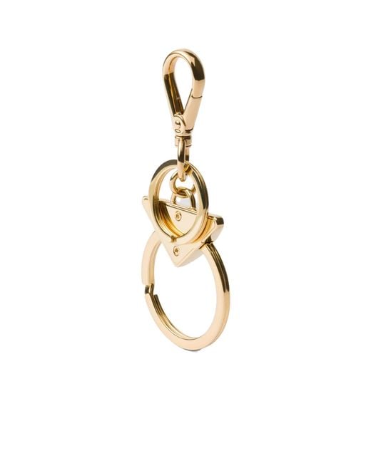 Prada Metallic Metal Key Ring