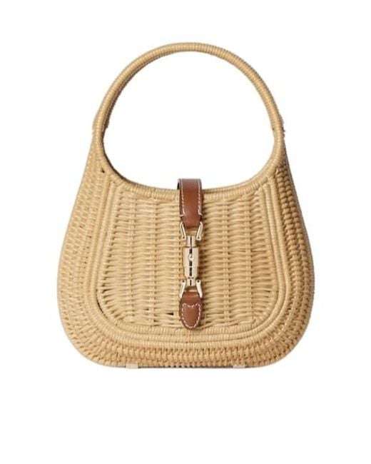 Gucci Natural Jackie 1961 Wicker Medium Bag