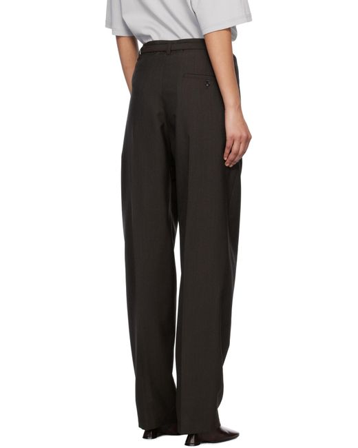 Lemaire Black Tapered Leg Tailored Trousers