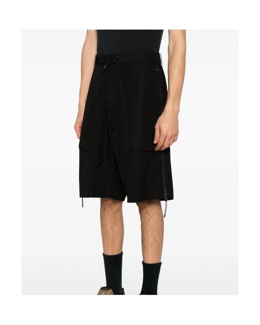 C P Company Black Cargo Hyst Utility Shorts for men
