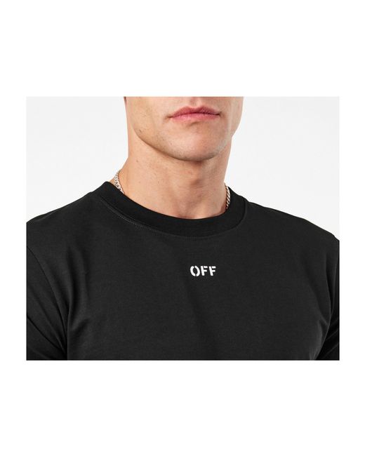 Off-White c/o Virgil Abloh Black Graphic Print Cotton Crew Neck T-Shirt for men
