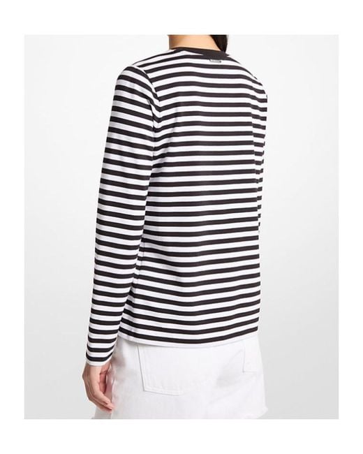 MICHAEL Michael Kors Black Embroidered Stripe T-Shirt