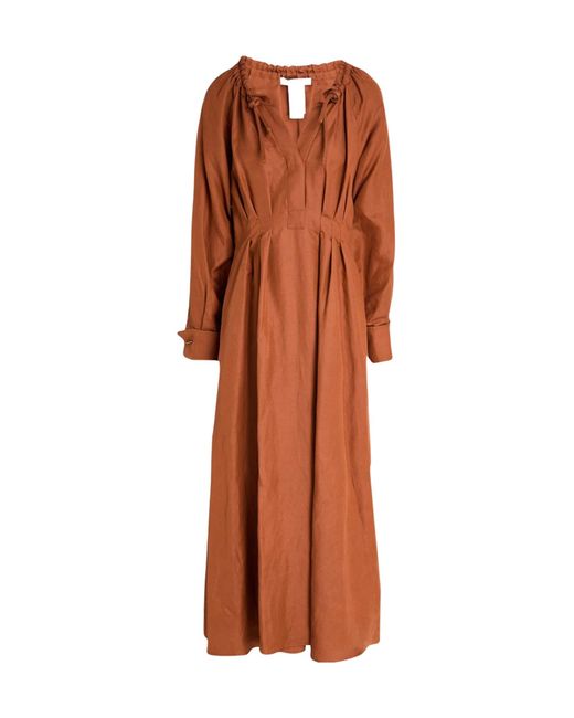 Max Mara Brown Ruffled Dress