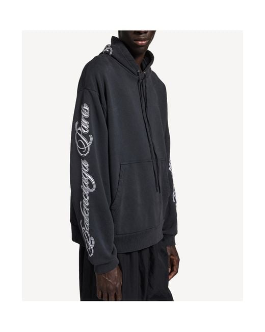 Balenciaga Blue Cursive Oversized Hoodie for men