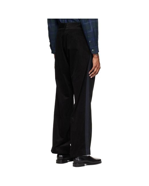 STEFAN COOKE Black Cord Tux Trousers for men