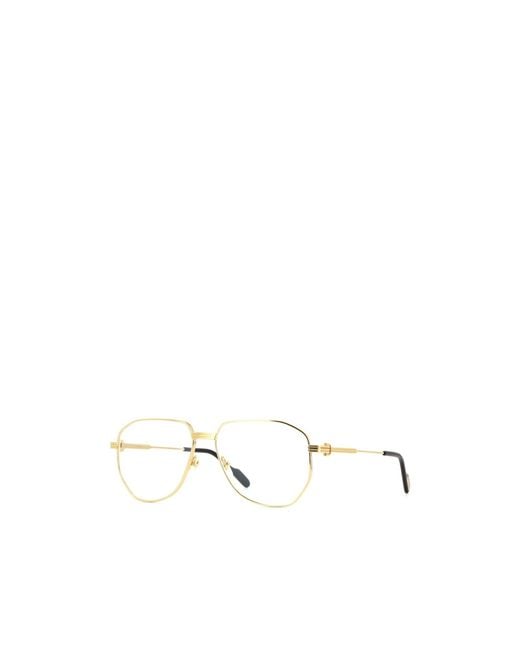 Cartier White Pilot Frame Glasses for men