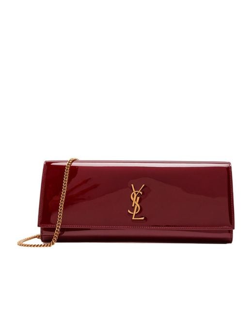 Saint Laurent Red Kate Logo Patent Leather Clutch
