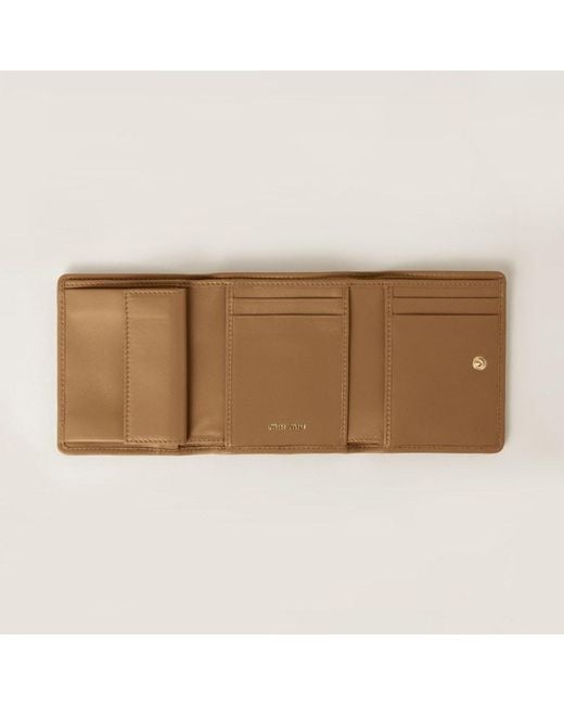 Miu Miu Brown Logo-Lettering Wallet