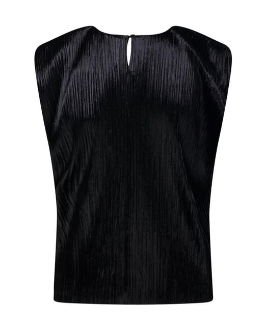 Forte_forte Black Pleated Jersey Top